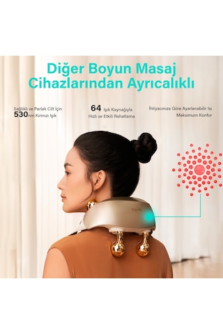 SKG H7 Ultra-e Boyun Ve Omuz Masaj Aleti, Yoğurmalı, Shiatsu Masaj Terapisi, Fototerapi, Termoterapi Beyaz