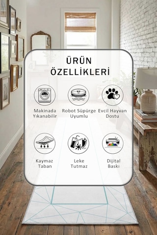 Turkuaz Poligon Yıkanabilir Yolluk