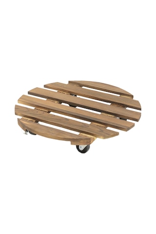 Yuvarlak Evrensel Tekerlekli Saksı Ahşap Standlı Saksı Tabanı, Saksı Bitkilerinizi Kolayca Taşımanıza Olanak Sağlar, D