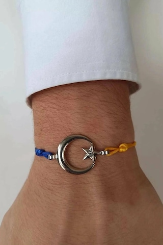 Ay Yıldızlı Taraftar Bileklik Unisex Bbb24 Beyaz - Kırmızı