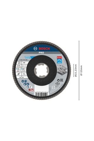 Profesyonel Açılı Yelpaze Zımpara Diski Best Metal, X-lock, X571, Ø125 Mm, Granülasyon K120