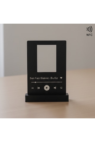 Nfc Akıllı Barkodlu "en Sevdiğimiz Şarkı" Tasarımlı 3d Baskı Masaüstü Biblo 14,2x10 Cm