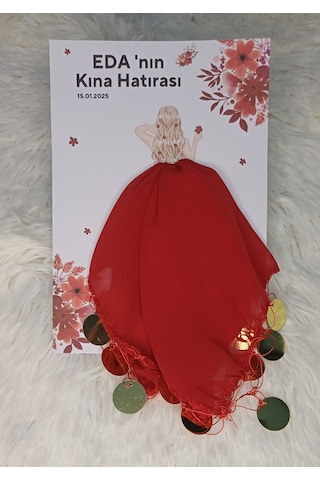 Kına Hediyelik Halay Mendili- Kına Hatırası Pullu Mendil 5 Adet
