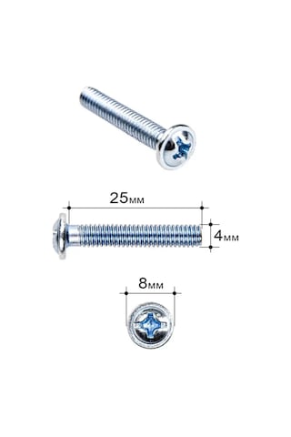 Centr Mebel'noj Furnitury M4x25 Mm Yarı Yuvarlak Baş Vidalar 40 Adet 146316110 Diğer