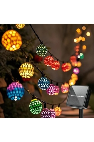 Fastbuy Türkoshop11 20 Led Metal Küre Sıcak Beyaz Bahçe Işıkları, 8 Modlu Ip54, Dayanıklı Dış Mekan Aydınlatma Sıcak Beyaz