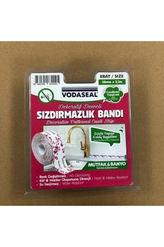 Vodaseal Sızdırmazlık Bandı 38 Mmx3,20 Mt Pembe Çiçek Desen