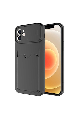 Apple Uyumlu iPhone 12 Kılıf Zore Kartix Kartlık Bölmeli Kılıf