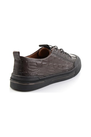 Kahve Hakiki Deri Erkek Sneaker E01900251044 Kahve