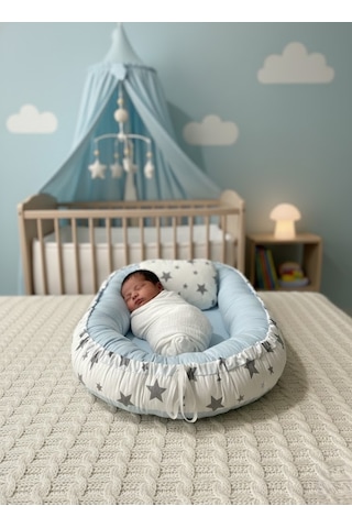 Babynest Yer Yatağı Yıldızlı Mavi Bebeciden