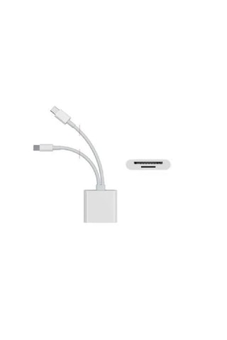 Mettzchrom Çift Kablolu Sd Kart Hafıza Kart Adaptörü Lightning Type-c Hafıza Kart Okuyucu Apple Uyumlu iPhone 15 16