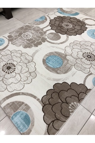 Flora Halı Alina 0720 B 165X230 Turkuaz Vizon 4 M2 Halı !