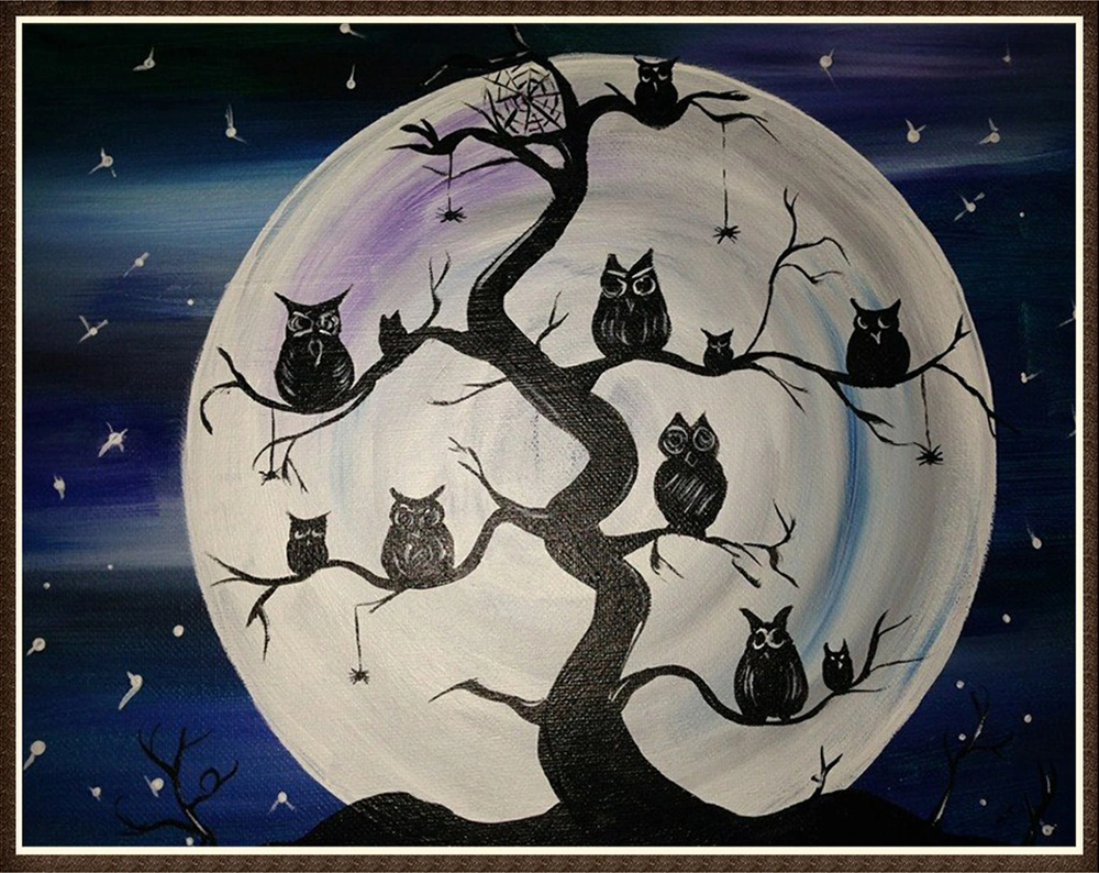 Hombey 5d Tam Taşlı Diamond Painting Dıy Seti - Ağaç Desenli 30x25cm Duvar Dekoru - Göz Koruyucu Teknolojiyle Ev Dekorasyonu Gümüş