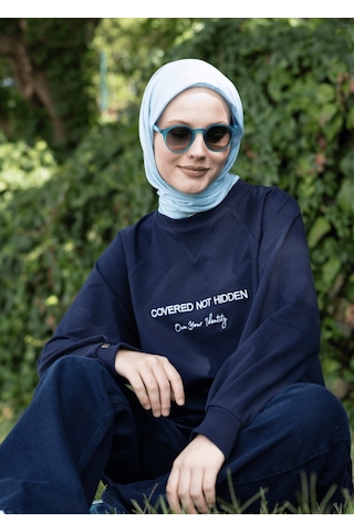 Mayovera Tesettür Eşofman Üstü- Not Hidden Lacivert