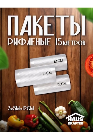 Hauskrafter Vakumlu İçin Rulo 12 500, 3 Adet Oluklu Paket 94455642