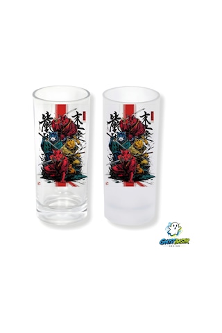 Samuray Kediler Buzlu / Buzsuz Seçenekli Rakı Bardağı 1 Adet Şık Sunum Bardağı 0211