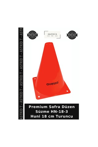 Premium Sofra Düzen Süzme Hn-18-3 Huni 18 Cm Turuncu