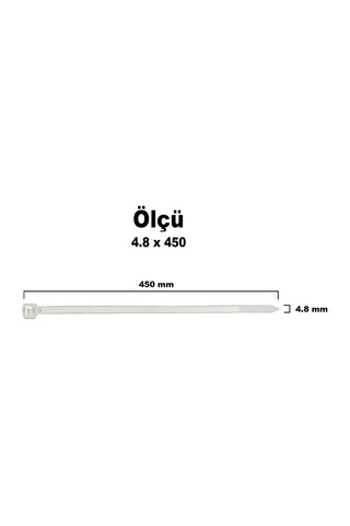 Aletçantam Kablo Bağı Plastik Kelepçe Cırt Amerikan Kelepçesi 100 Adet -4.8x450mm