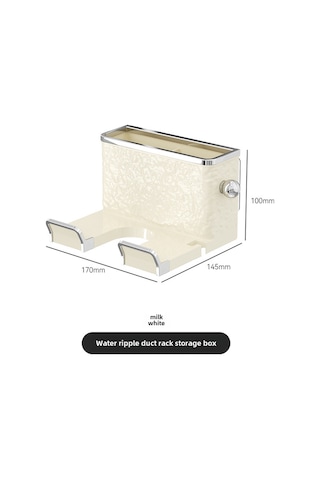 Springsun Banyo Fön Makinesi Tutucu, Plastik Duvar Takımı, Montajsız Organizer, Havlu Kurutma Rafı, Sıkı Tasarım - Süt Beyazı Gümüş Diğer