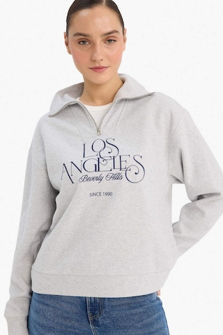 Defacto Regular Fit Yarım Fermuarlı Baskılı Sweatshirt G6692ax25wngr93 Gri-gr93