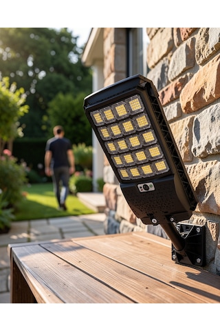 Solar Led Bahçe Lambası Hareket Sensörlü Uzaktan Kumandalı Dış Mekan Aydınlatma 0