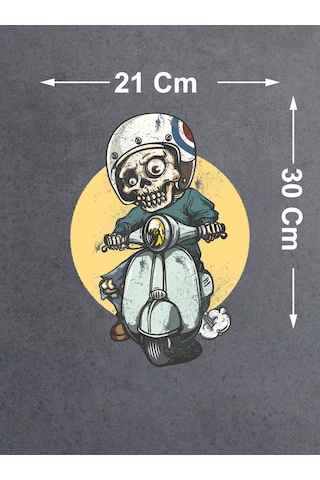 Vespa Scooter Kuru Kafa Sticker - Araba Oto Motosiklet Karavan Sticker - 00012 30x21 Cm