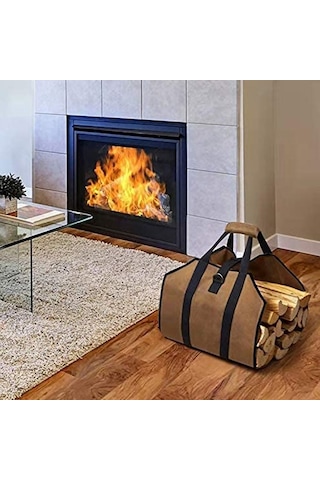 Sones Açık Hava Büyük Kapasiteli Yakacak Odun Depolama Çantası Taşınabilir Ve Dayanıklı Günlük Tutma Kiti, Stil: 600d Pvc Siyah