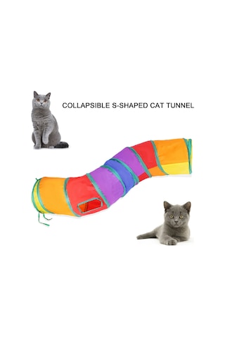 Hallow Kedi Tüneli Oyuncak Gökkuşağı S Tipi
