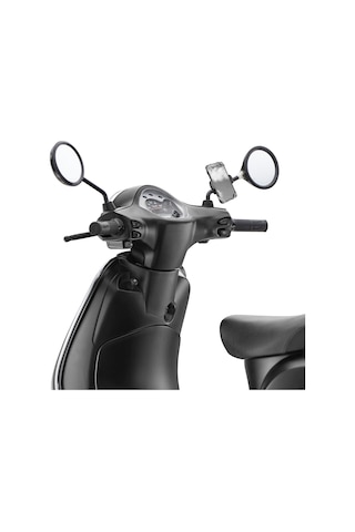 Powertec Vespa Uyumlu Ayna Bağlantılı Telefon Tutucu Black