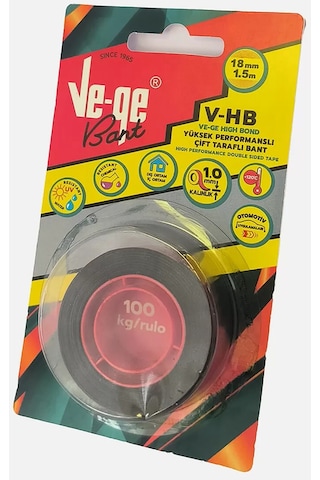 Vege 18mmx1,5m V-hb Çift Taraflı Bant 100 Kg Rulo Vege 18mmx1,5m V-hb Çift Taraflı Bant 100 Kg Rulo