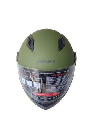 Jeıkaı Jk-21 Çene Açılır Güneş Vizörlü Mat Yeşil Kask