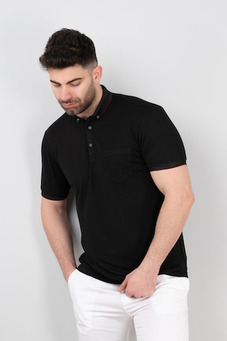 Cepli Petek Desen Likralı Erkek Polo Yaka T-Shirt