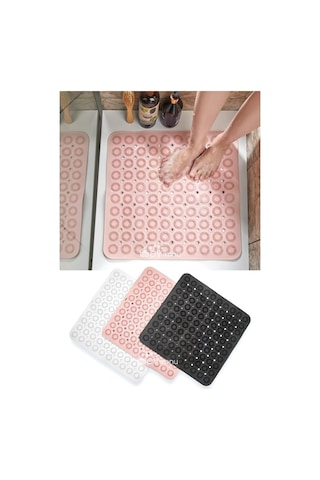 Reis Home Masajlı Kare Silikon Masaj Yapan Duş Kaydırmazı Kare Antrasit