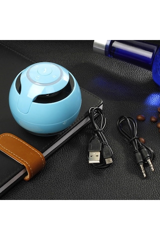 Yaozixa Mavi Taşınabilir Bluetooth Hoparlör, 7 Renkli Led Işıklı, Fm Radyo, Usb/aux Destekli, Mikrofonlu Dış Mekan Ses Sistemi