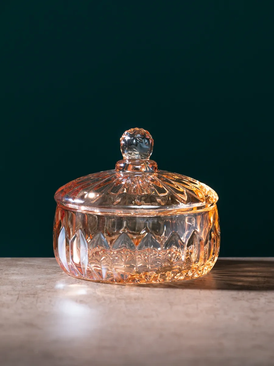 Lefard "crystal Amber" Cam Şekerlik 320 Ml Kapaklı 205448436 Beyaz