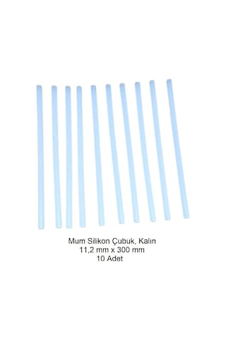 Silikon Mum Çubuk, Kalın 11,2 X 300 Mm 10 Adet
