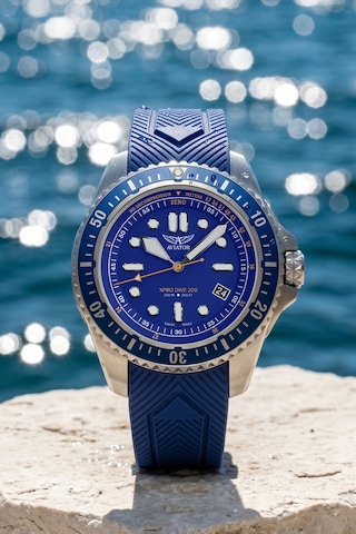 Xpro Dive 200 Erkek Kol Saati 42.8 Mm Safir Cam 20 Atm Mavi Silikon Kayışlı Dalış Saati Siyah - 872508884 Siyah