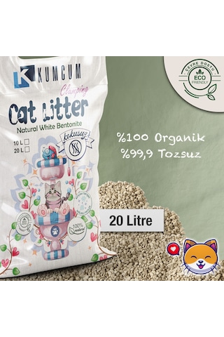 Cat Litter Kumcum Cat Litter Doğal Organik Naturel Kedi Kumu 20 L
