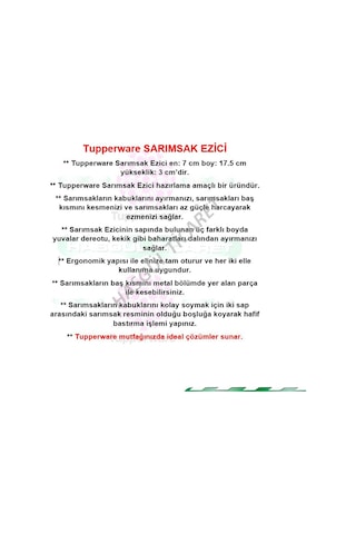 Tupperware Sarımsak Ezici Hsgl