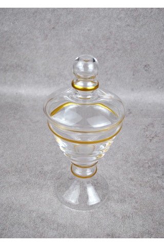 Paşabahçe Yaldızlı Ayaklı Cam Kapaklı Fanus Şekerlik Kurabiyelik