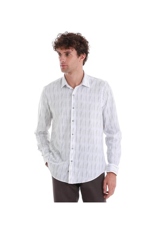 Hatemoğlu Lacivert Comfort Fit Baskılı Slim Yaka Uzun Kollu Spor Gömlek 24d190000007 171 Lacivert