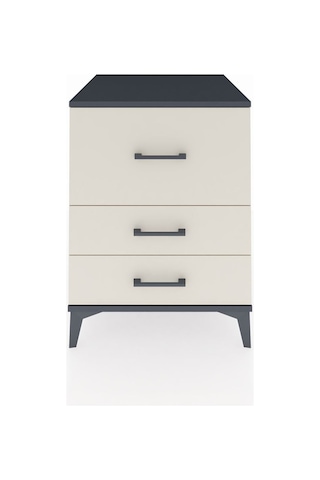 Kronos Komodin 3 Çekmeceli 60x59x80 Antrasit-aytaşı Antrasit