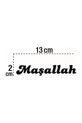 Maşallah Yazılı Oto Sticker Siyah 13x2cm Renk