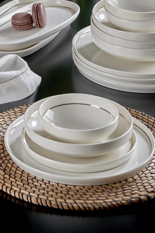 Neva N3455 Velvet Gold 28 Parça Yaldızlı Porselen Yemek Takımı