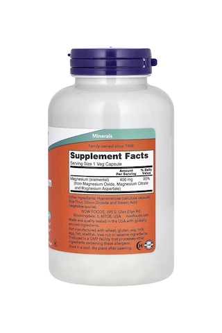 Magnesium Caps, Oxide , Citrate & Aspartate 400 Mg, 180 Veg Capsules