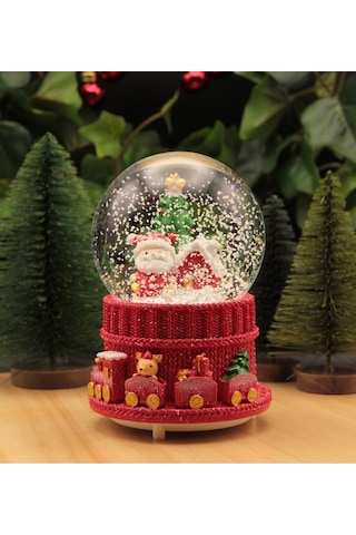 Hediyebiziz Yılbaşı Kar Küresi Noel Işıklı Ve Müzikli Christmas Noel Baba -a