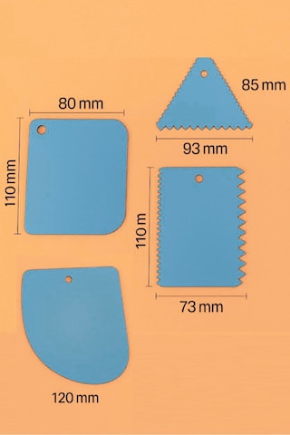 4'lü Set Hamur Kesme Ve Şekillendirme & Pasta Şekil Verme Aparatı - Mavi Mavi
