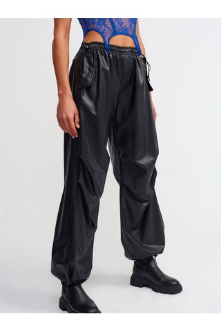 Dilvin Suni Deri Jogger Siyah
