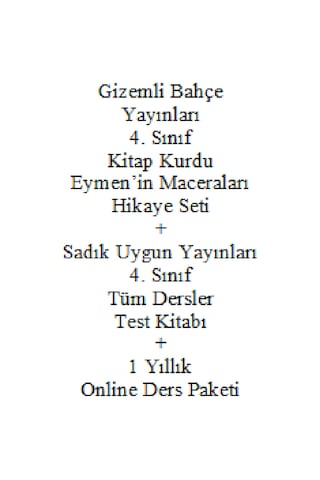 4. Sınıf Hikaye Kitabı Seti Gizemli Bahçe Yayınları Kitap Kurdu Eymen'in Maceraları + Sadık 4. Sınıf Okul Çocuk Kitapları 41769447