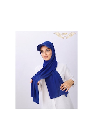 Aldaıyr Şapkalı Boneli Hazır Şal Hijab Sandy Kot Mavisi 97278886
