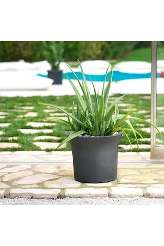 Vaso Flora Classic 45 Plastik Saksı Antrasit